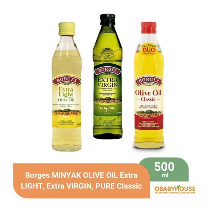 

Borges MINYAK OLIVE OIL Extra LIGHT Extra VIRGIN PURE Classic 500 ml - Extra Light