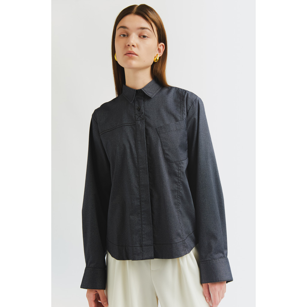KEATAS - YARRA OVERSIZED SHIRT NAVY