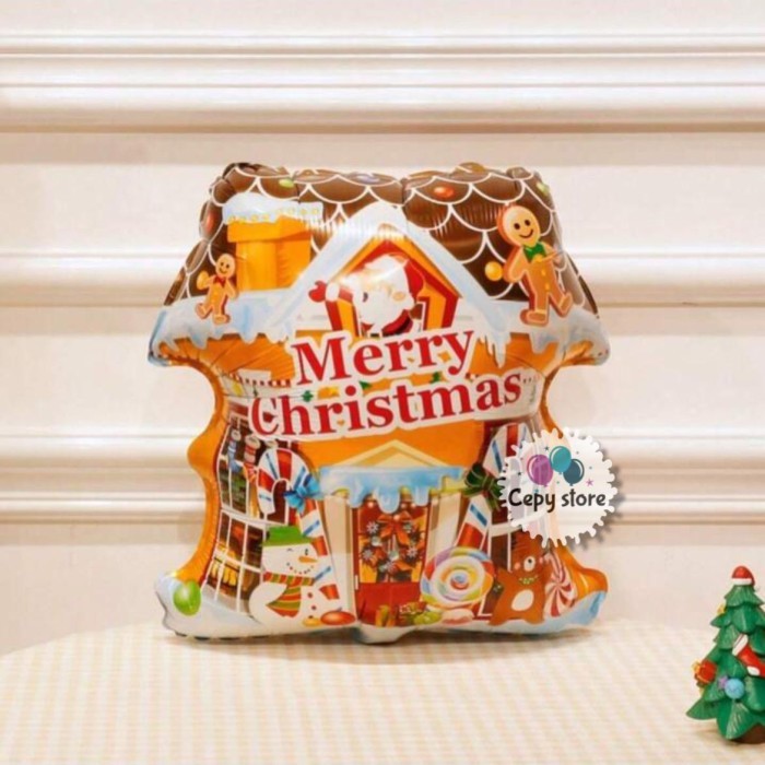 Balon Foil Rumah / Balon Natal / Balon Xmas House