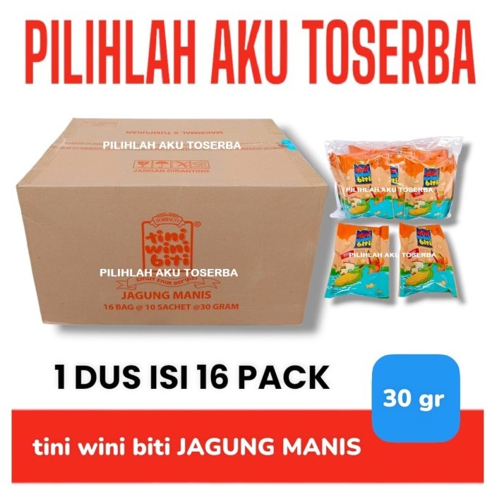 

Biskuit TINI WINI BITI 30 gram Rasa JAGUNG MANIS - ( HARGA 1 DUS )