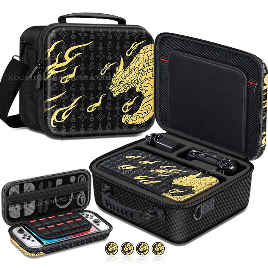 Switch OLED Deluxe Travel Carrying Case Portable Storage Messenger Bag for Nintendo Switch OLED Cons