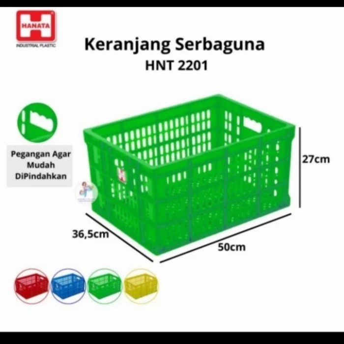 

KERANJANG SERBAGUNA HANATA 2201 FOOD SAFE / KERANJANG INDUSTRI