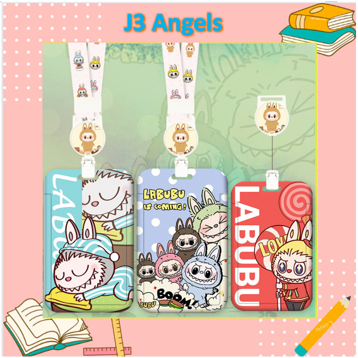 

J3 - Gantungan Kartu nama ID Card Holder Labubu lucu Name Tag