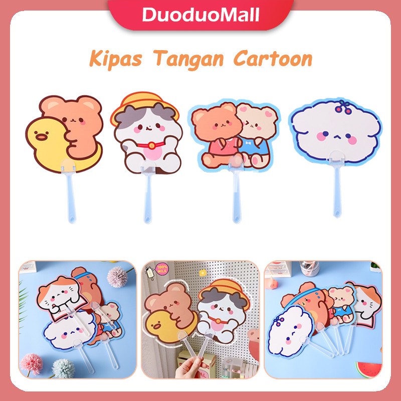 Kipas Tangan Aesthetic Cartoon / Kipas Gagang Karakter Lucu