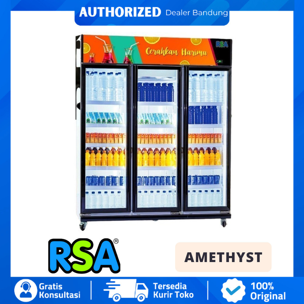RSA AMETHYST SHOWCASE COOLER LEMARI PENDINGIN MINUMAN 3 PINTU