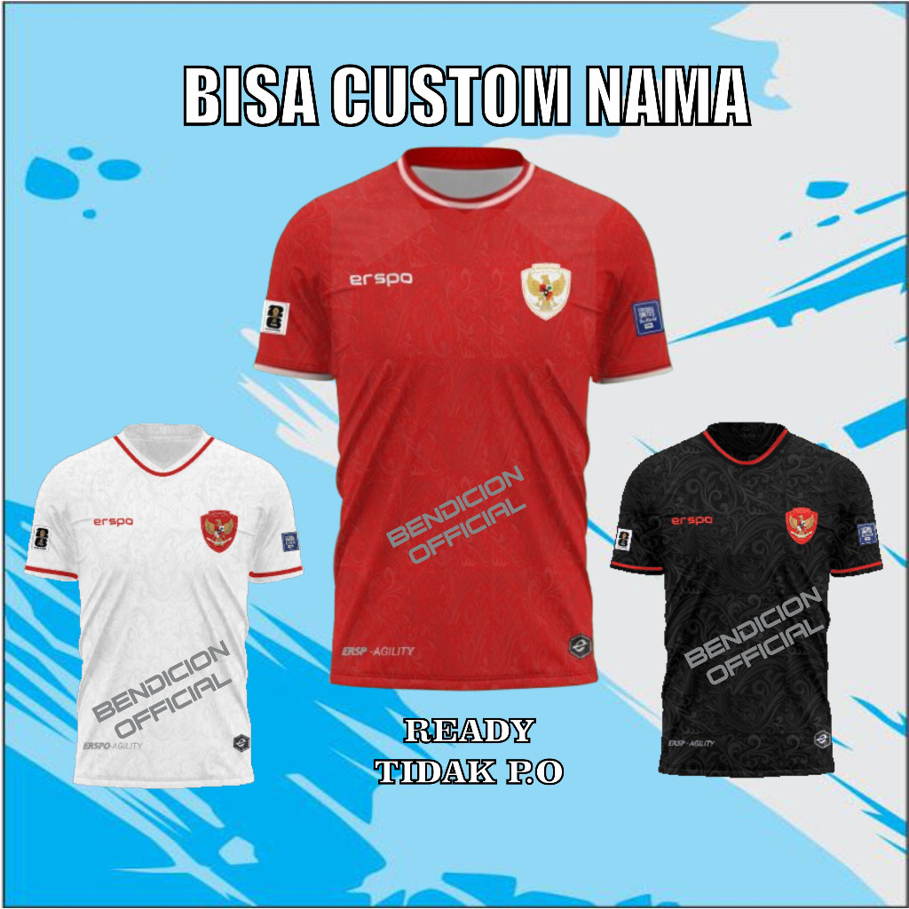 JERSEY TIMNAS INDONESIA WARNA MERAH PUTIH HITAM TERBARU 2024 ORIGINAL ERSPO GRADE ORI PREMIUM