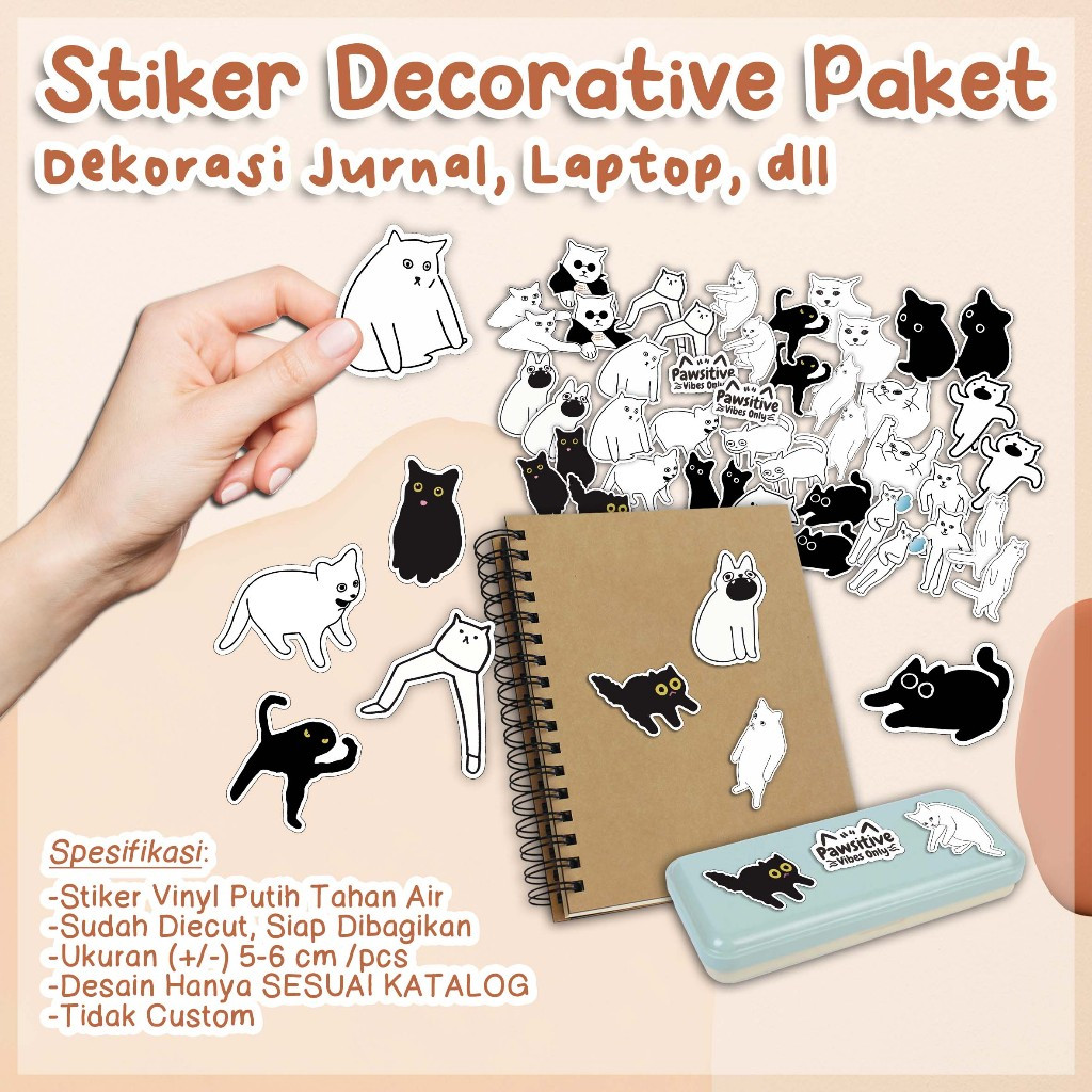 

PAKET STIKER DECORATIVE / Deco Stickers - Stiker Journal - Stiker Vinyl Diecut Tahan Air - Kode SDC