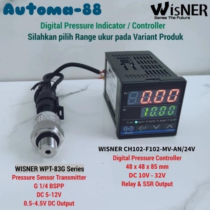 HS2216 DC 12V 24V Digital Pressure Controller indicator + Pressure  WISNER CH102-F102-MV-AN/24V  Sen