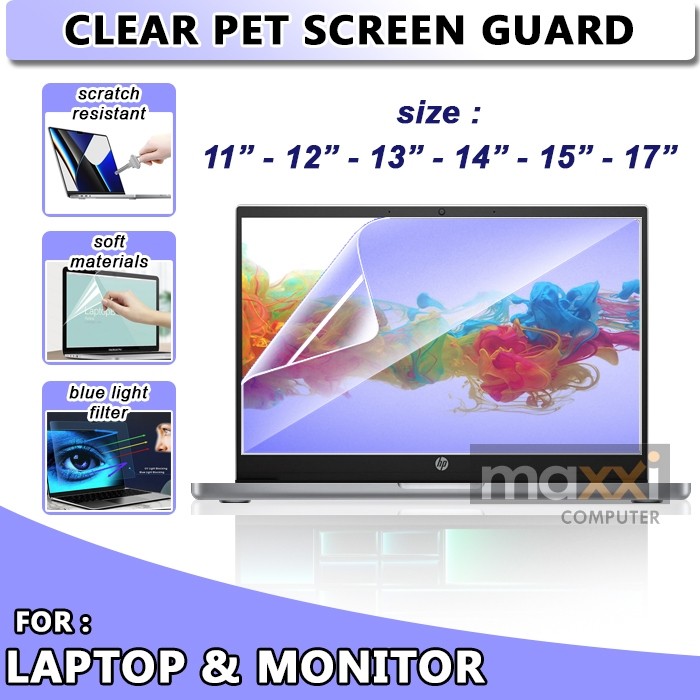 Bening / Anti Glare / Anti Radiasi Screen Guard Laptop 11 12 13 14 15 17 18.5 19.5 21.5 22 24 Inch R
