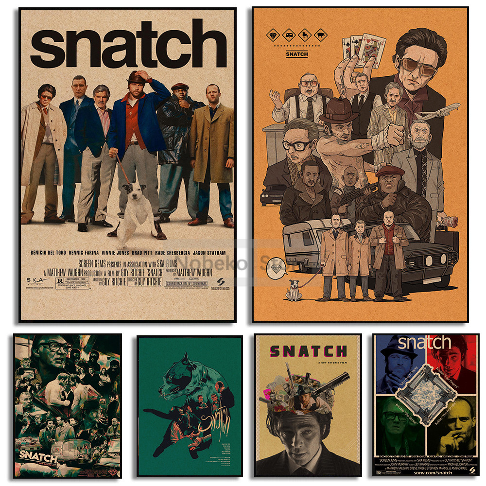 

Classic Crime Comedy Movie Snatch Posters Brad Pitt Film Prints Canvas Painting Wall Art Pictures Home Living Room Decoration