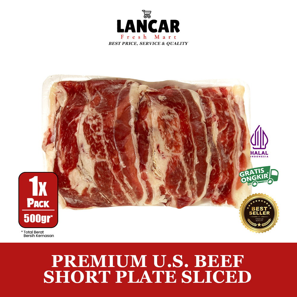 

PREMIUM U.S. BEEF SHORT PLATE SLICED 500GR / DAGING YOSHINOYA 500GR