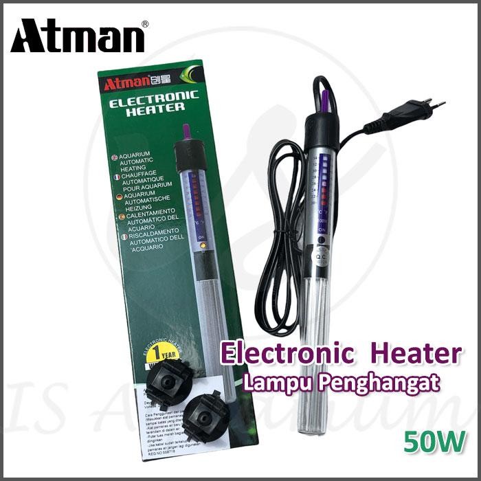Atman Heater 50W 75W 100W 150W 200W Penghangat Air Akuarium Lampu - 50 Watt