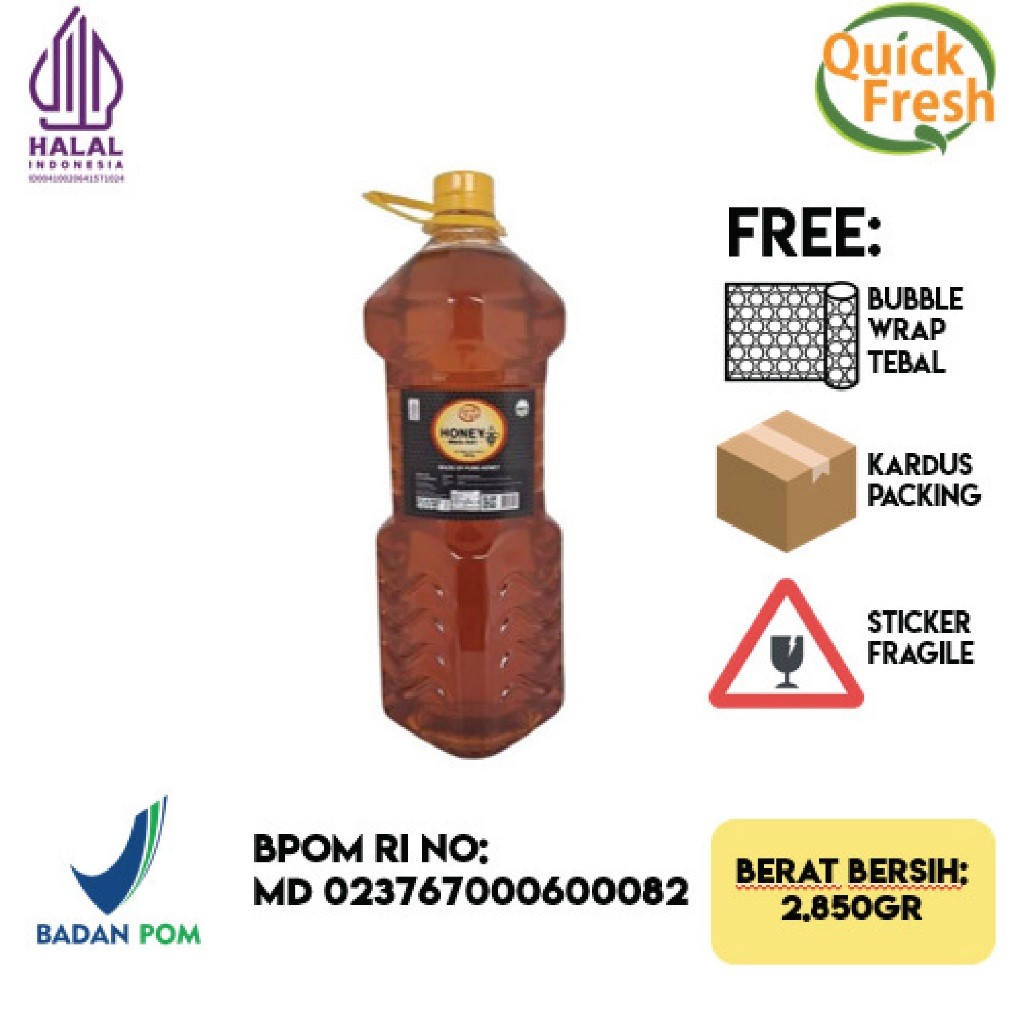

New Quick Fresh Honey / Madu Pet Bottle 2.850grPremium