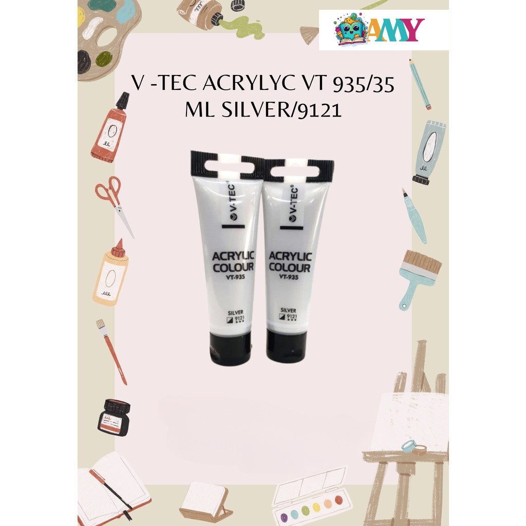 

V-TEC ACRYLIC VT 935/35ML SILVER/9121 AMY STASIONARY