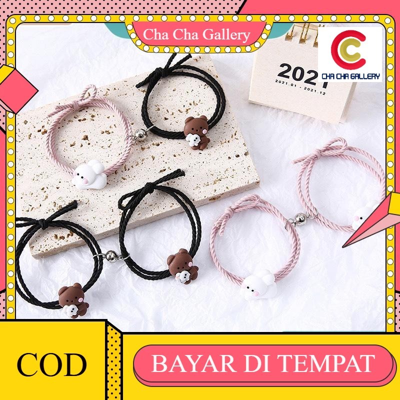 Gelang Couple Magnet Set 2Pcs Fashion aksesoris tangan pasangan kembar Bestie GLG18
