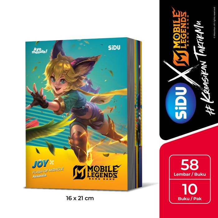 

READY SiDU Buku Tulis Mobile Legends 58 Lembar - 1 Pak isi 10 buku SDU EB 58 MLBB SIAP KIRIM