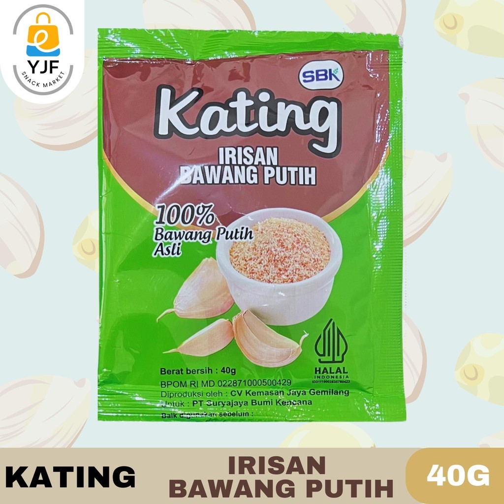 

Kating Irisan Bawang Putih 40g - 1PCS / Irisan Kecil Kasar Bawang Putih / 100 % Bawang Putih Asli