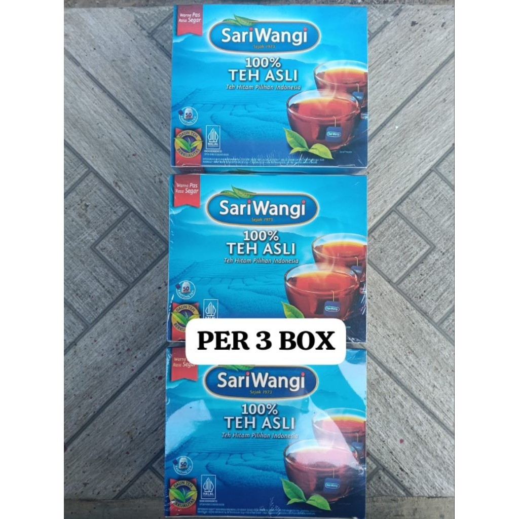

teh sariwangi per 3 box isi 50 kantong teh sariwangi teh celup sariwangi teh asli sariwangi paket hemat grosir