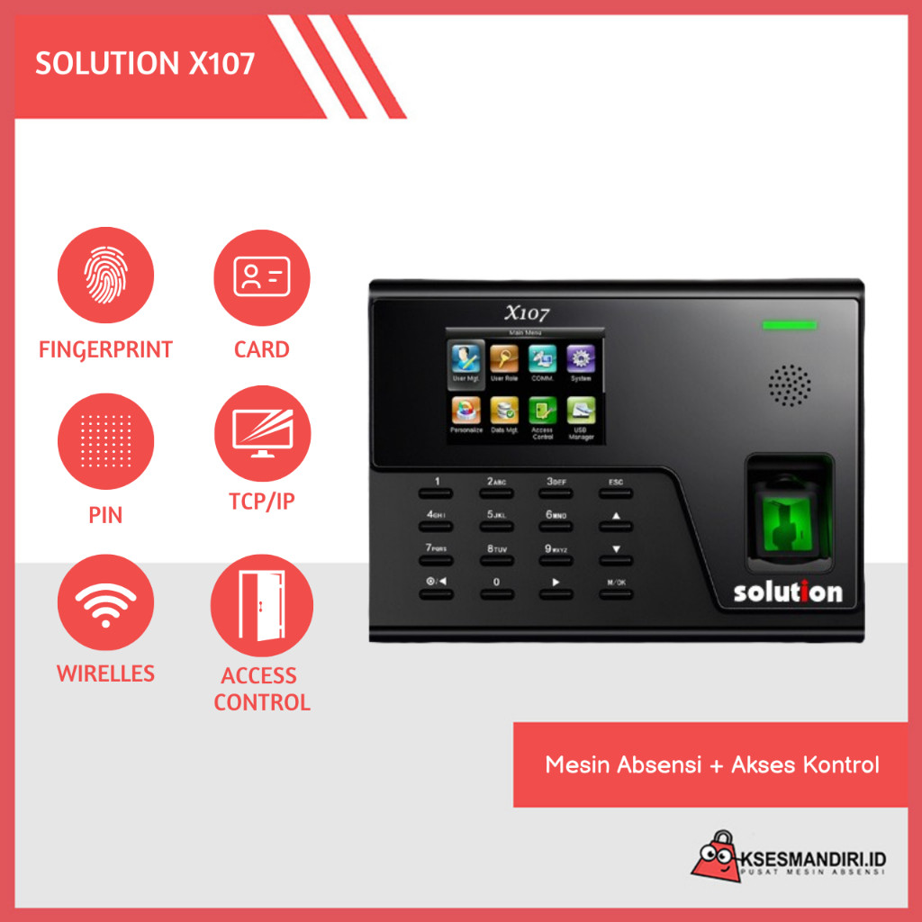 

Mesin Absensi Fingerprint Akses Pintu Solution X107