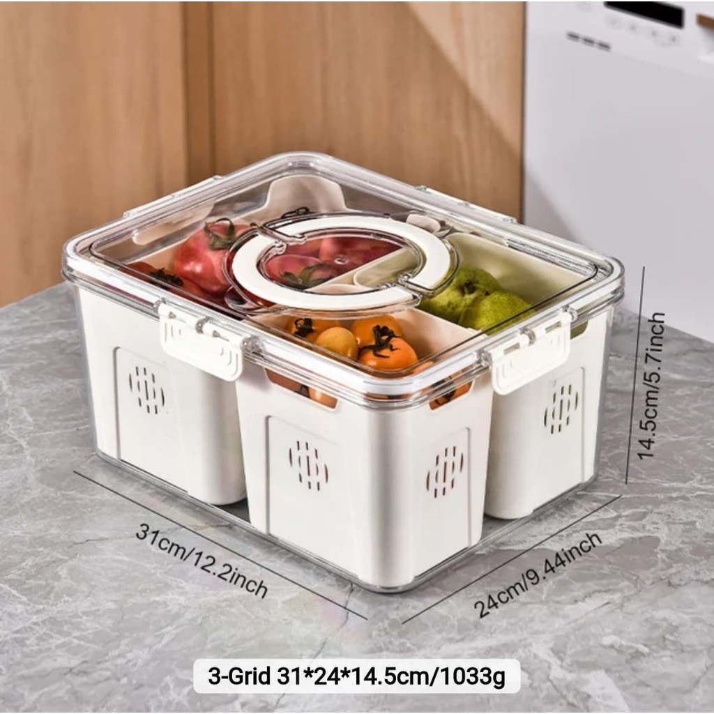 Kotak Penyimpanan Makanan Kulkas Freezer Food Container Transparan Kedap Udara