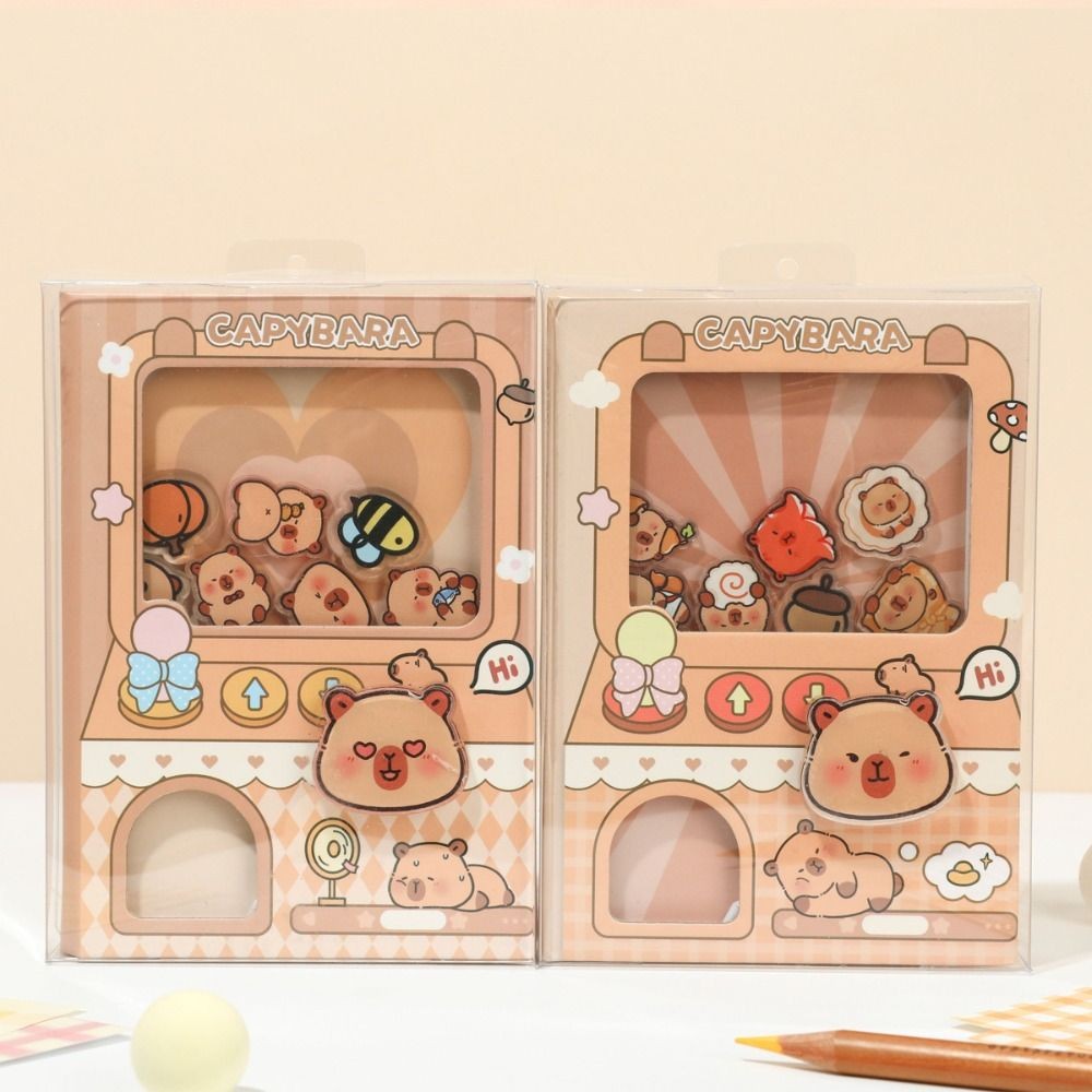 

Portable Color Inner Page Capybara Notebook Gashapon Mahines Cute Small Notepad Shaking Kawaii Square Writing Pad Kids Gift