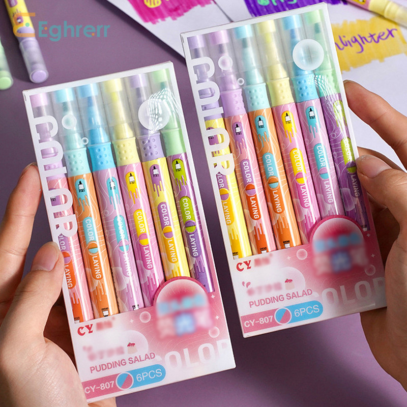 

Eeghrerr Overlaying Color Dual Head Fluorescent Pen Student Marker Pen Scrapbook Pen Colorful