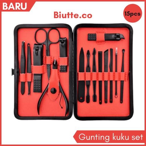 Gunting Kuku Set Lengkap Alat Kuku Cantengan Manicure Pedicure Nail - 15 pcs