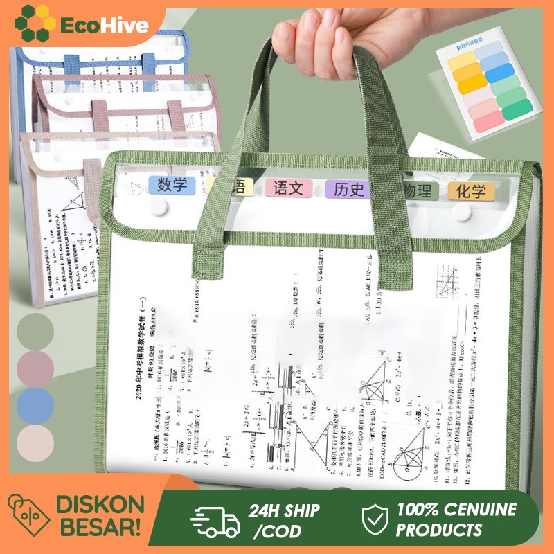 

12 Sekat Transparan File Folder Document Bag Tas Dokumen File Tas file Handle Transparan A4 Ukuran Folio Tas Berkas Dokumen Map Folder BagCO