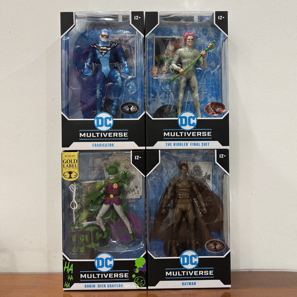 McFarlane Toys DC Multiverse Batman 1989 (Bronze) Riddler Batman Forever Eradicater Robin Dick Grays