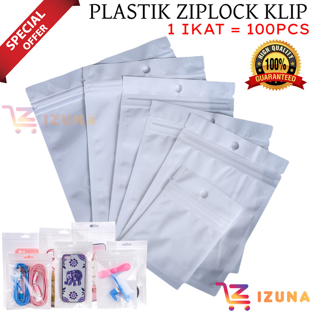 IZ - Plastik Ziplock Klip Serbaguna Isi 100Pcs | Kantong Penyimpanan Makanan & Barang Kecil | Plasti