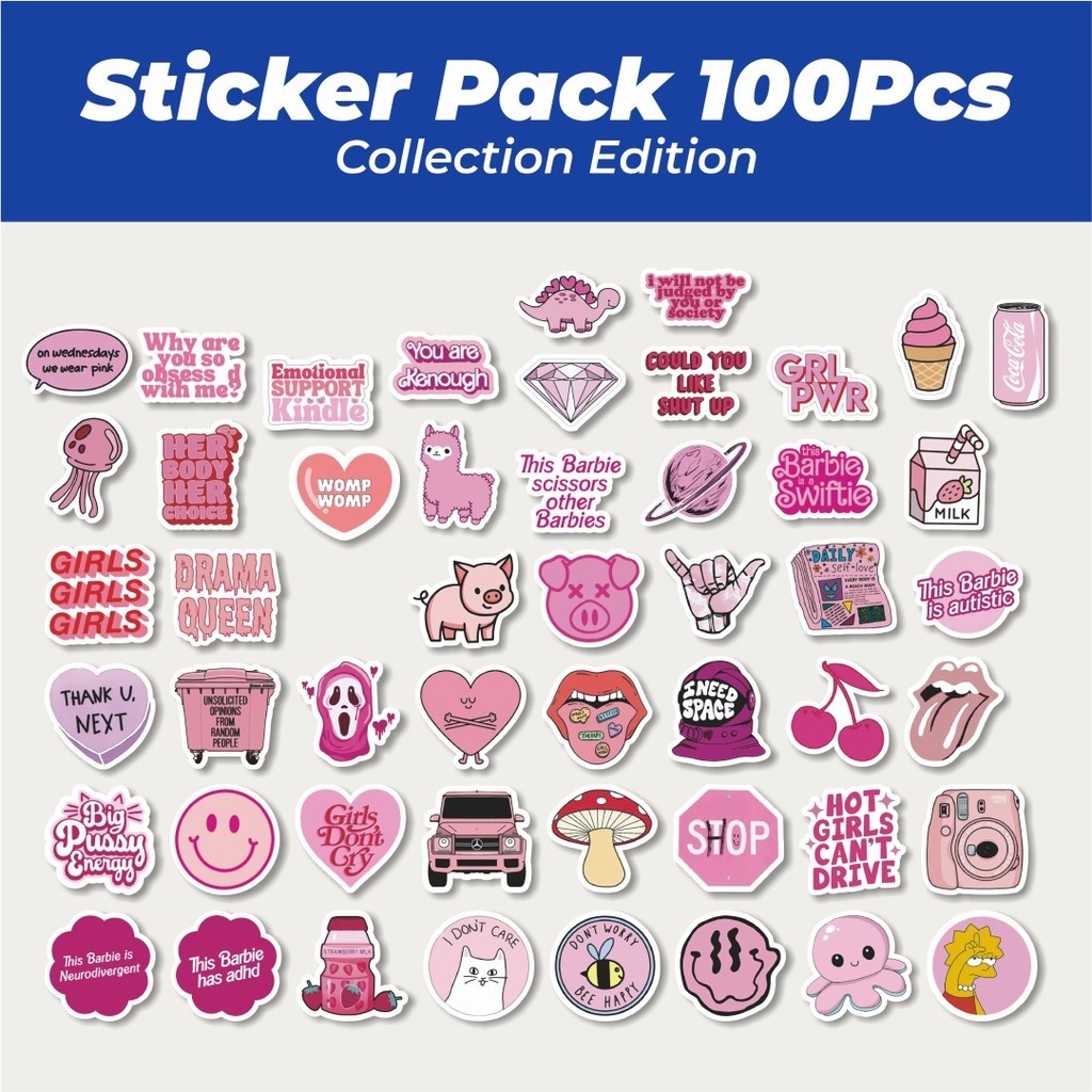 

Hot Stiker Pink Aesthetic Pinterest V2 Lucu Anti Air Stikers Berperekat Waterproof Sticker Decal Buat Motor Helm Buku Journal Koper Casing HP Laptop Botol Minum