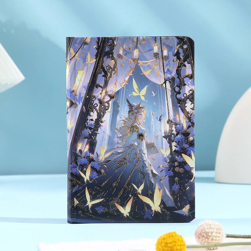 

Fairyland A5 Notebooks,Hot Stamping Hardcover Cover Full-Color Illustrated Notepad,112 Sheets/Book,Office Study Diary QP-45