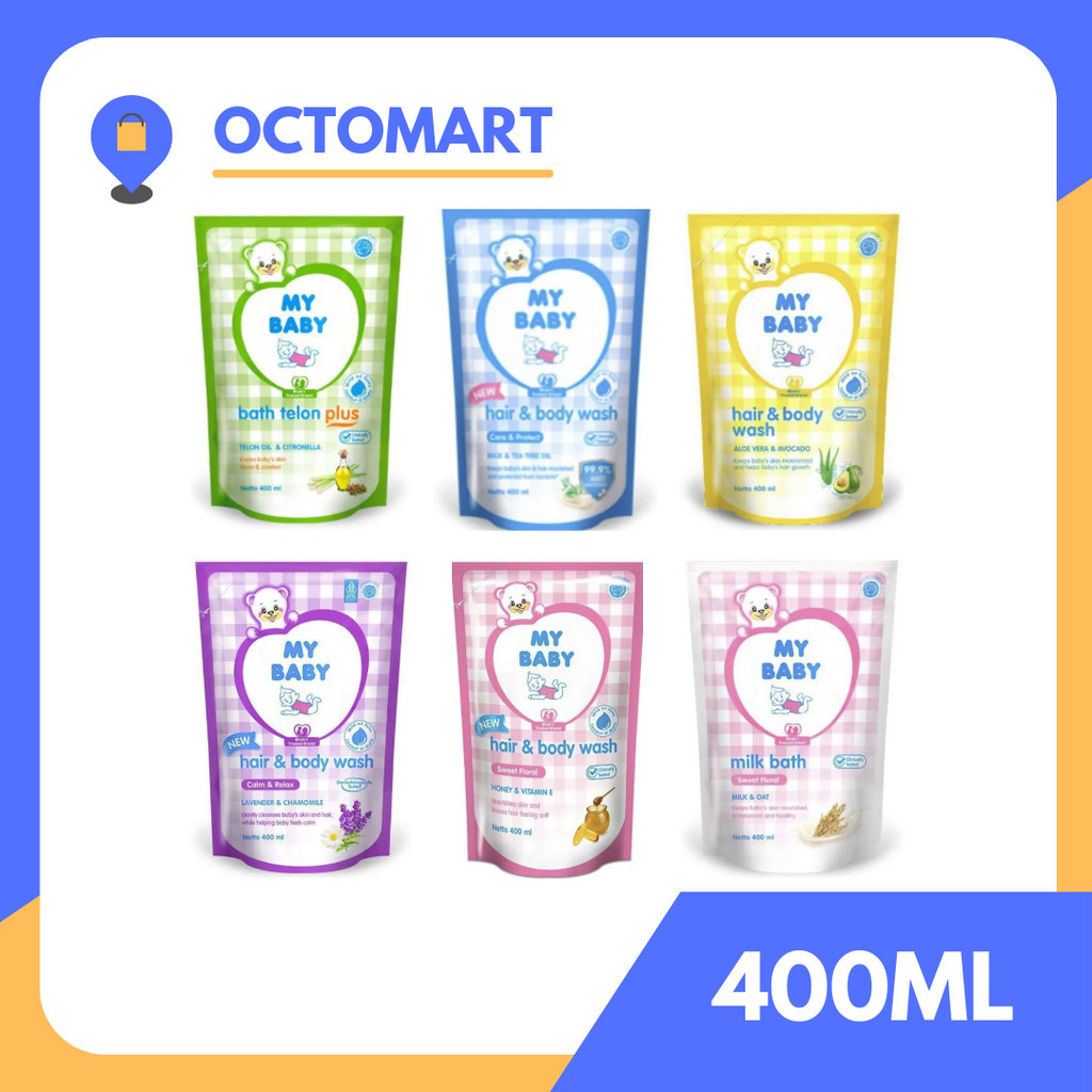 MY BABY Sabun Mandi Cair Bayi 375ML / 400ML Mybaby Hair and Body Wash 375 ML / 400 ML