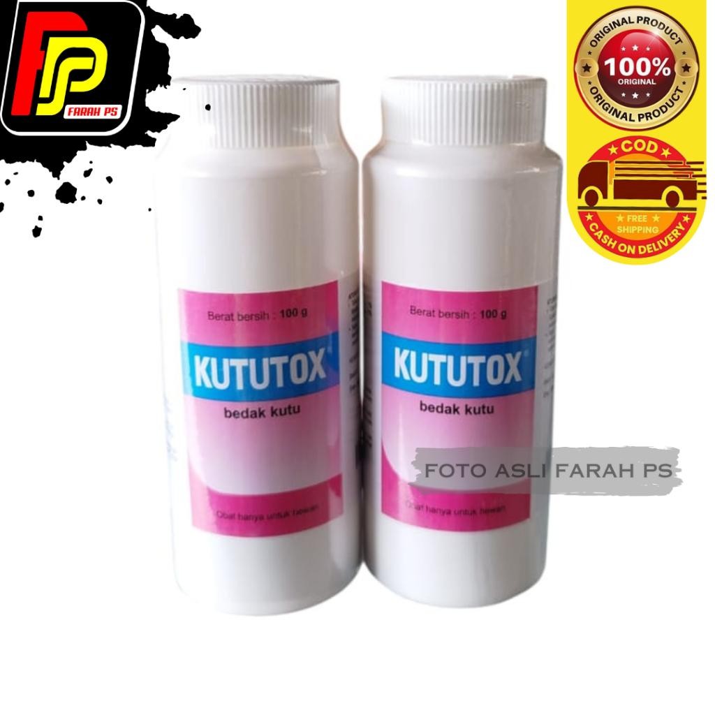 KUTUTOX BEDAK 100 GR / Bedak Gatal Kulit yang Ampuh - Bedak Kutu Gatal Jamur Hewan Anjing Kucing Sap
