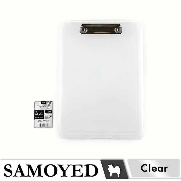

Papan Klip / Jalan / Dada / Alas Ujian / Clipboard with Storage / Organizer A4 Samoyed CLBD-SR4 - Clear