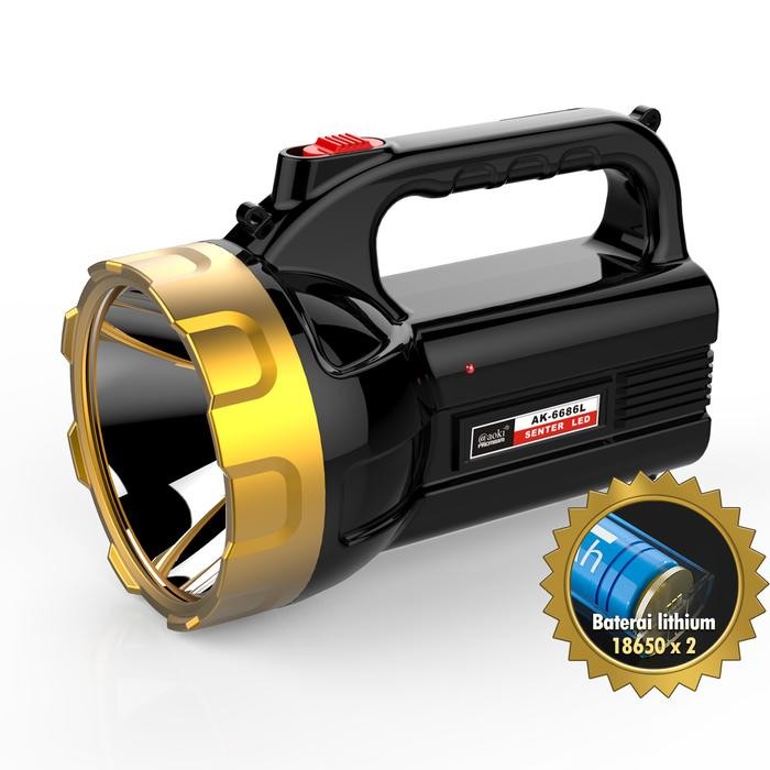 Hot Produk AOKI Senter led jumbo 20w baterai lhitium super terang tahan lama hingga 10jam Lampu - Go