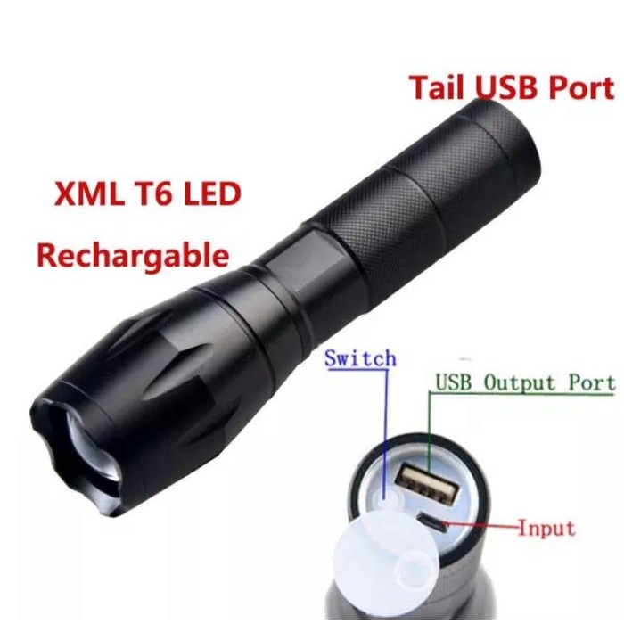 Hot Produk Senter Led Super Terang-Recharge USB-Baterai Lithium Tanam Tahan Lama Terbaik dan Terlari
