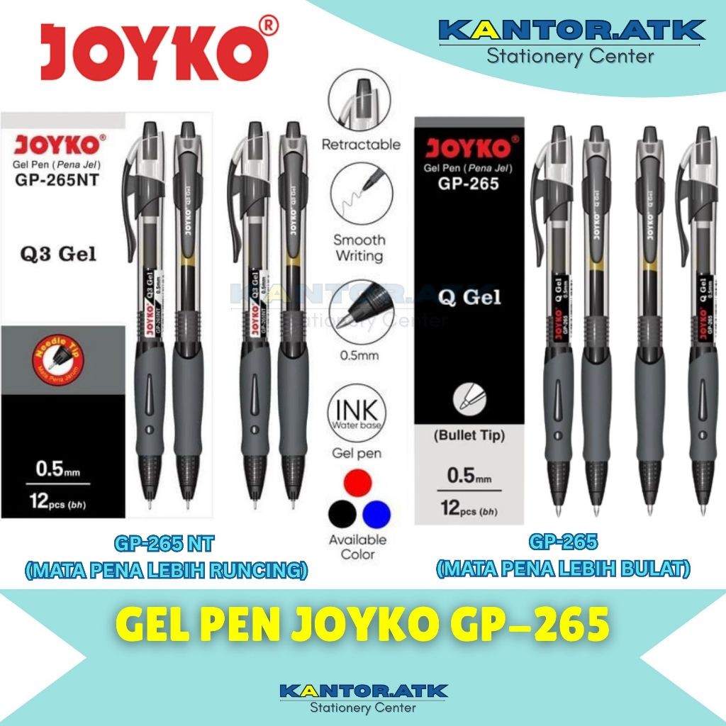 

KlikIniAja (12Pcs) Joyko Pulpen Q-Gel Pen GP265 / 265-NT (1 PACK)