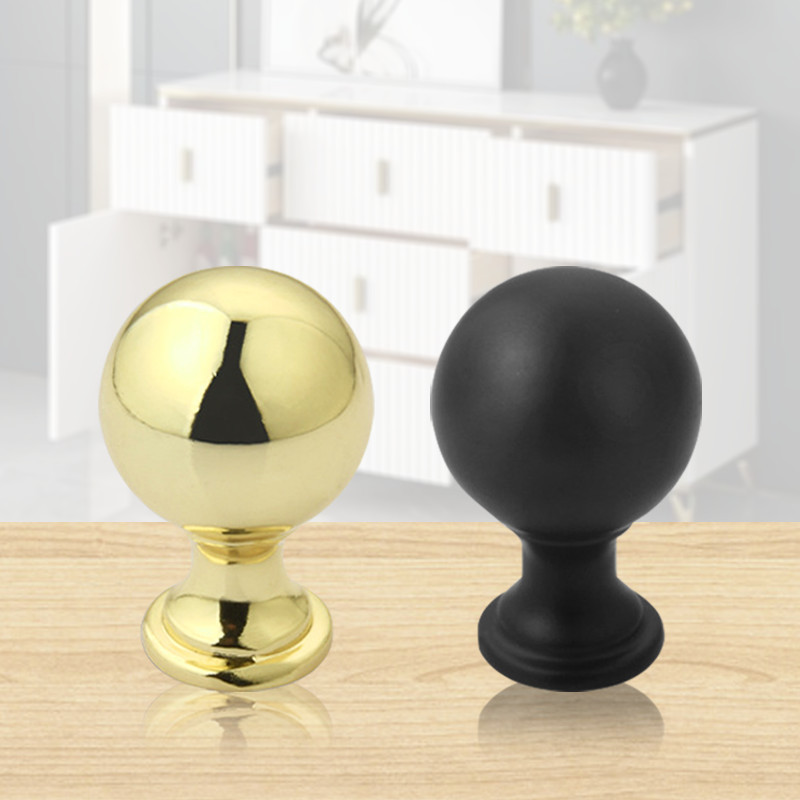 【Ready】Tarikan Laci Bulat Pendulum Emas Hitam Laci Pintu Lemari Bintik Lemari Dapur Anti Karat Tarik