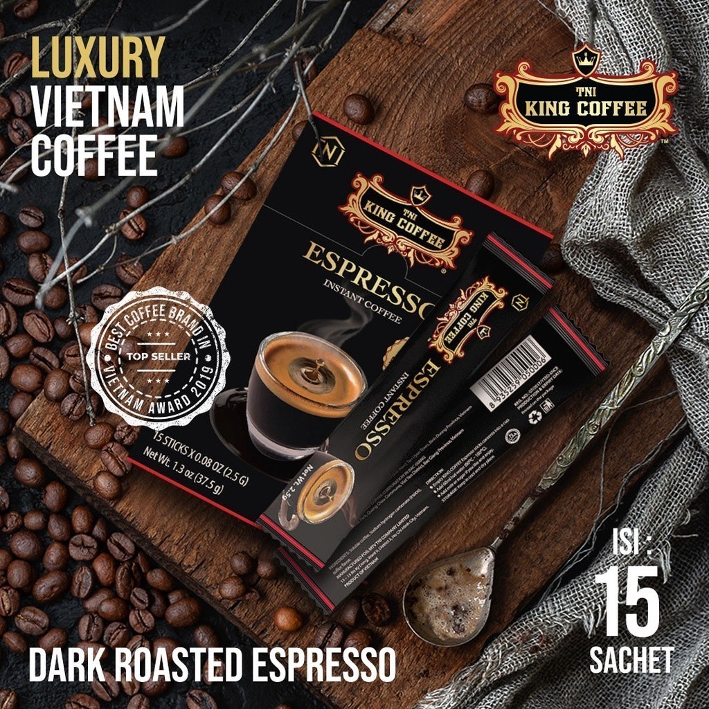 

Kopi Instan Import Vietnam Trung Nguyen King Coffee- Espresso 15 sachet