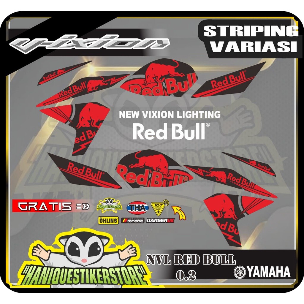 STRIPING VARIASI NVL NEW VIXION LIGHTING RED BULL