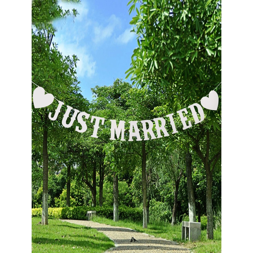 

1PC white love, wedding flag wedding banquet decoration, wedding party holiday decoration