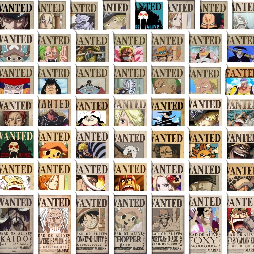 

Stiker Cutting Pack Stiker Anime One Piece Wanted Isi 100Pcs Series Aesthetic Lucu Keren Untuk Koper Bahan Vynil