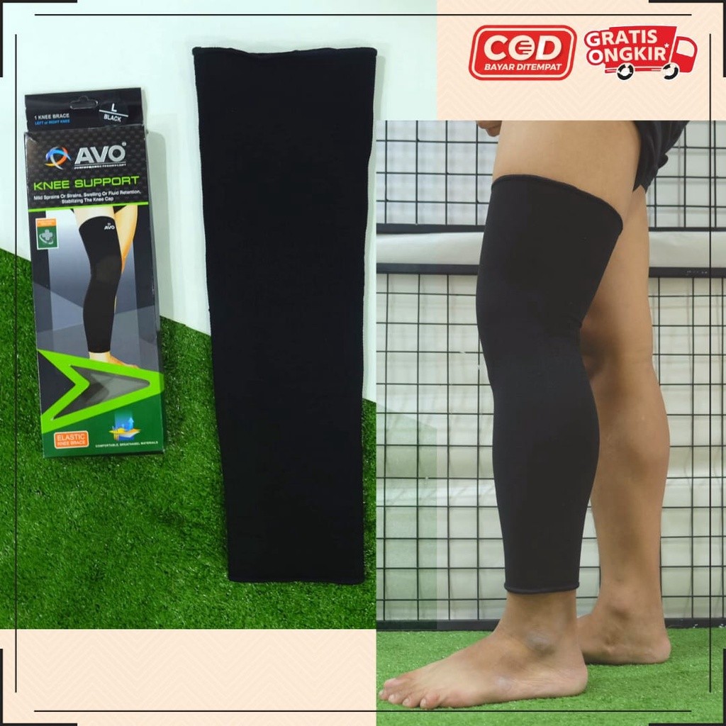 Manset Kaki Knee Support Long Pelindung Lutut Deker Kaki Avo Voli Badminton Deker Lutut Kaki Panjang