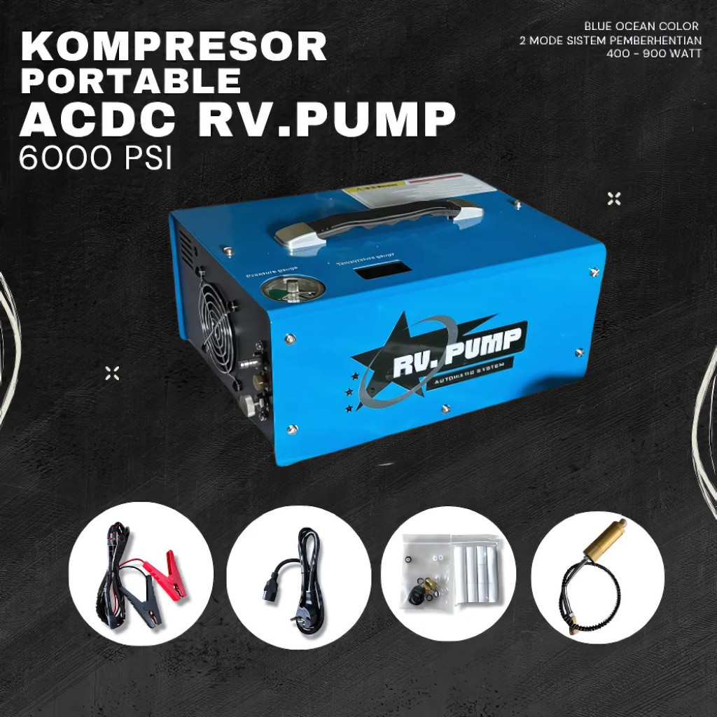 promo Kompresor PCP RV. pump Otomatis ACDC Portable 6000 PSI
