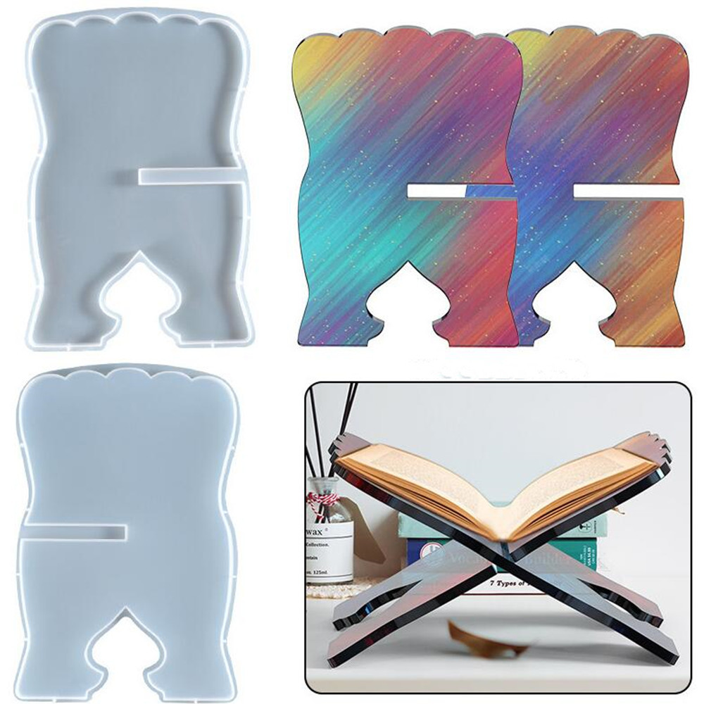 

Desktop Hollow Reading Bookshelf Ornament Epoxy Resin Casting Mold for DIY Desktop Decoration Handmade Crafts Making Supplies