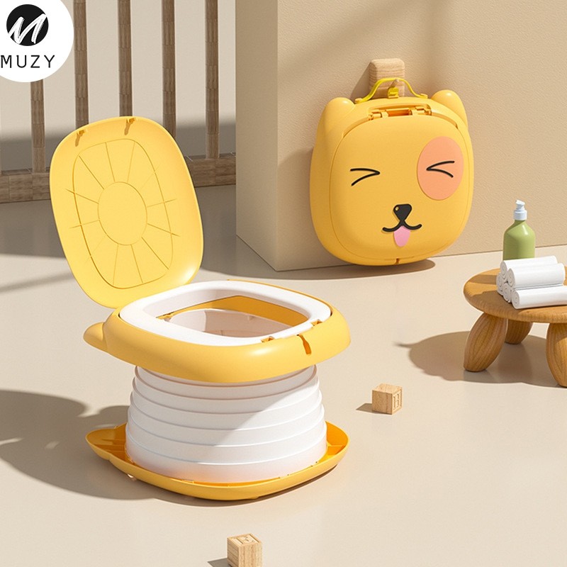 

MUZY Baby Potty Toilet Duduk Plastik Portable Toilet Lipat Portable Travel HSB813