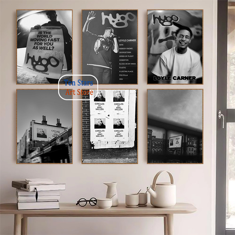 

Loyle Carner Miller Singer Vintage Album Art Music Black and White Album Poster Canvas Painting Wall Pictures Home Room Decor