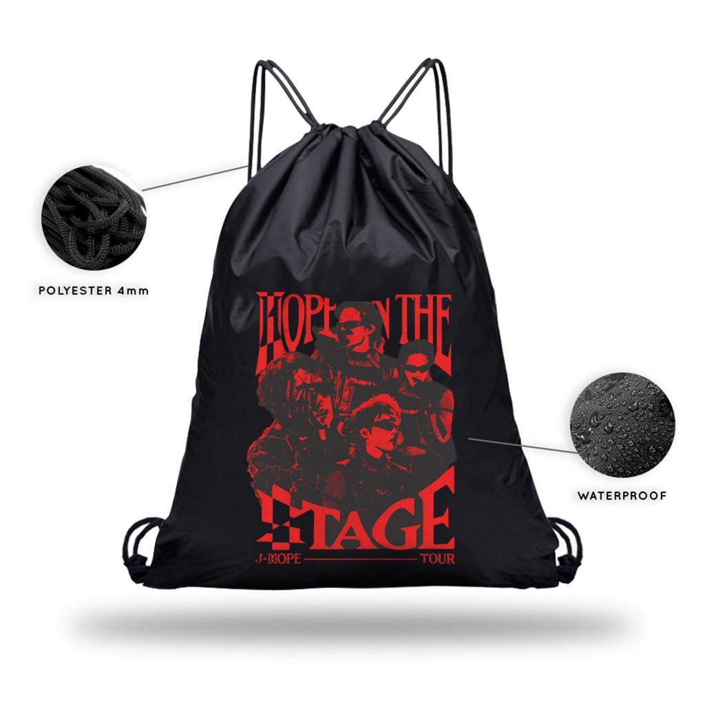 String bag tas serut korean kpop J-hope bangtan on the stage BANYAK VARIAN MODEL bonus pin