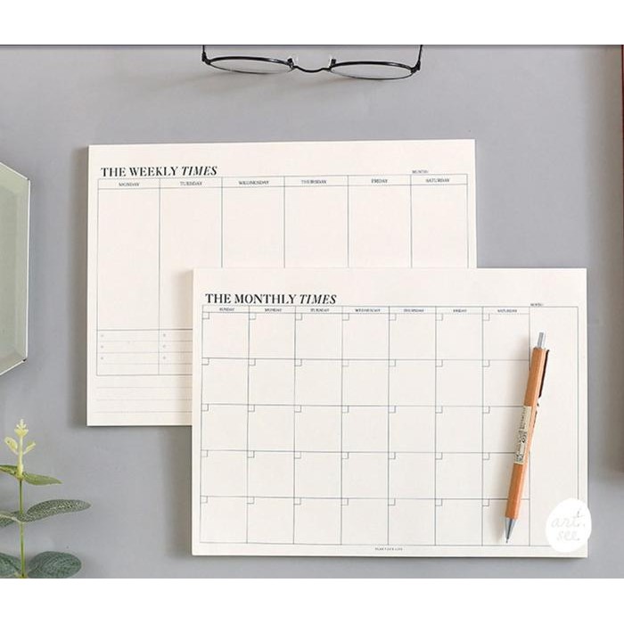 

The Times Weekly Monthly Planner Memo Pad / Kertas Notes Calender - Weekly Times